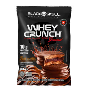 Alfajor Black Skull Whey Crunch Gourmet Sabor Creme de Avelã 50g