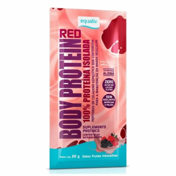 Suplemento Proteico Equaliv Body Protein Red Sachê Sabor Frutas Vermelhas 20g