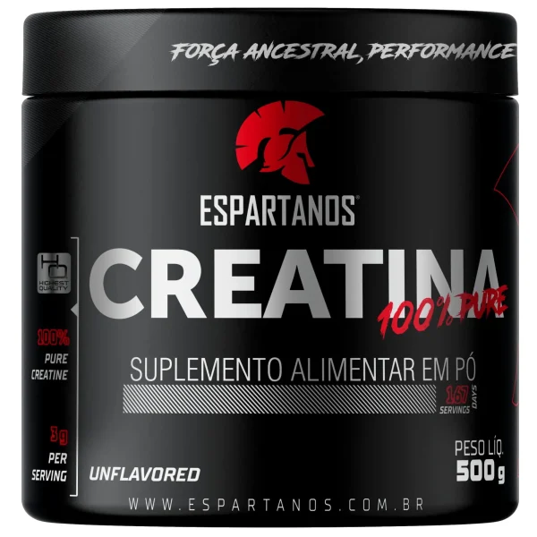 Creatina Monohidratada 100% Pura 500G – Espartanos – Aprovada Laudo ABENUTRI