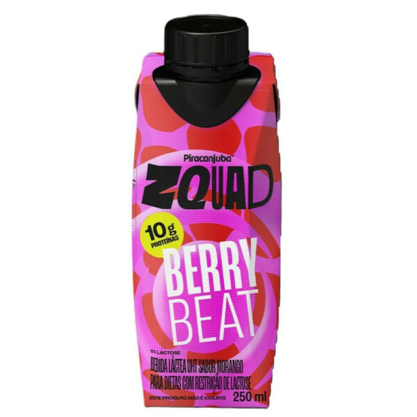 Bebida Láctea Piracanjuba Zquad Berry Beat Sabor Morango 250ml