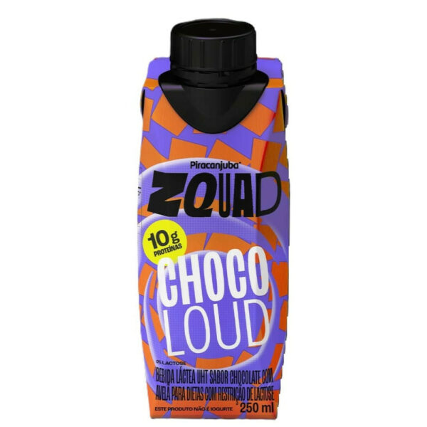 Bebida Láctea Piracanjuba Zquad Choco Loud Sabor Chocolate com Avelã 250ml