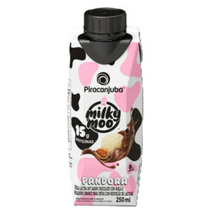 Bebida Láctea Piracanjuba Milky Moo Pandora Sabor Chocolate com Avelã e Brigadeiro Branco 250ml