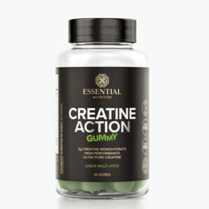 Suplemento Alimentar em Gomas Creatine Action Sabor Maçã-Verde Essential Nutrition 60 Gomas