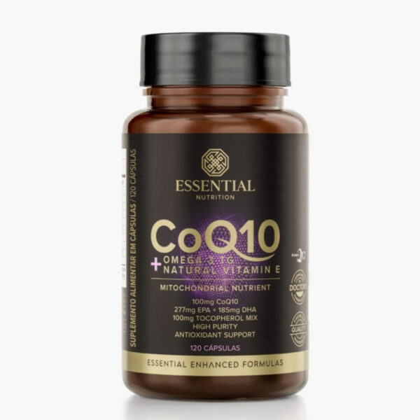 CoQ10 + Omega 3TG + Natural Vitamin E Essential Nutrition 120 cápsulas