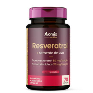 Resveratrol Semente de Uva Omix 70 Cápsulas