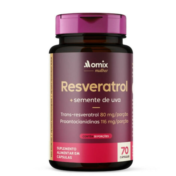 Resveratrol Semente de Uva Omix 70 Cápsulas