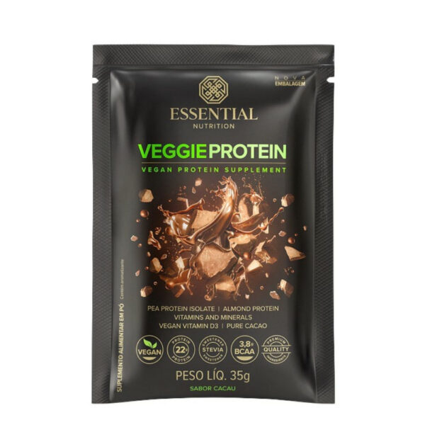 Suplemento Alimentar Essential Nutrition Veggie Protein Sabor Cacau 35g