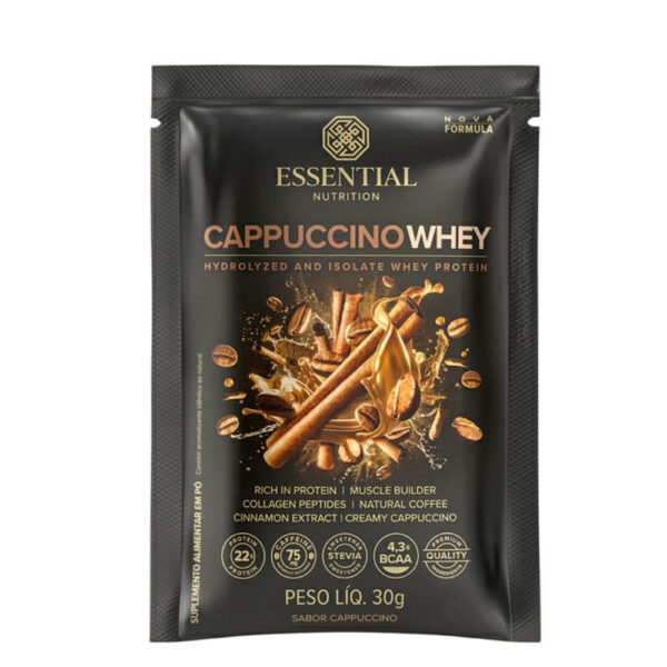 Suplemento Alimentar Essential Nutrition Cappuccino Whey Sabor Cappuccino 30g