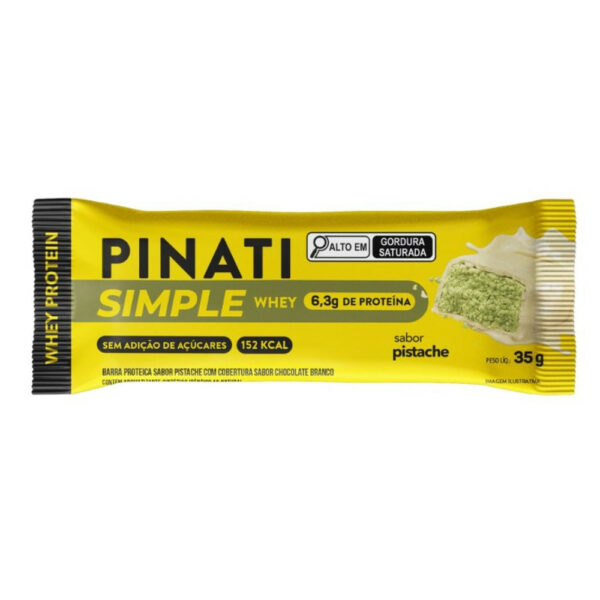 Barra de Proteína Pinati Simple Whey Pistache com Whey Protein e 6,3g de Proteína 35g