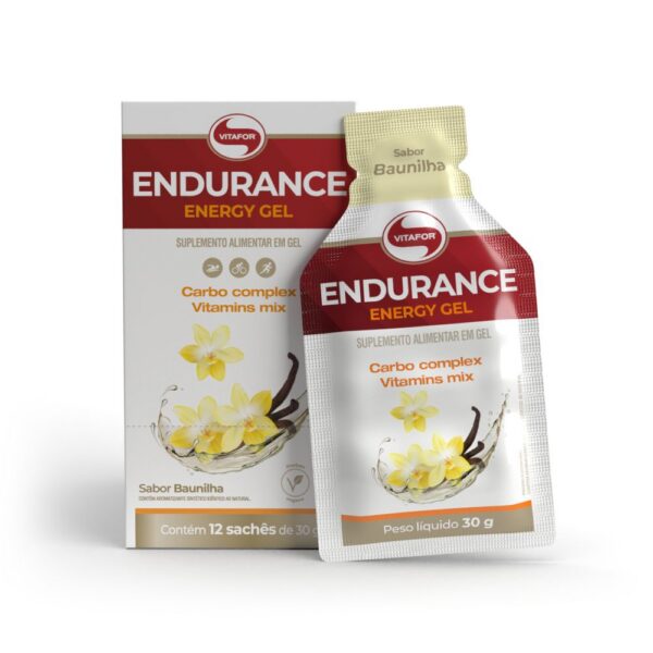 Endurance Energy Gel Vitafor Baunilha 12 Sachês de 30g