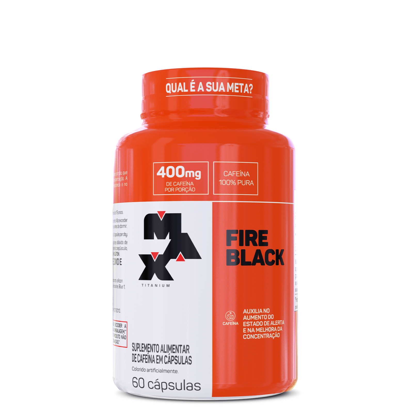 Fire Black 60 Caps Cafeína 100% pura