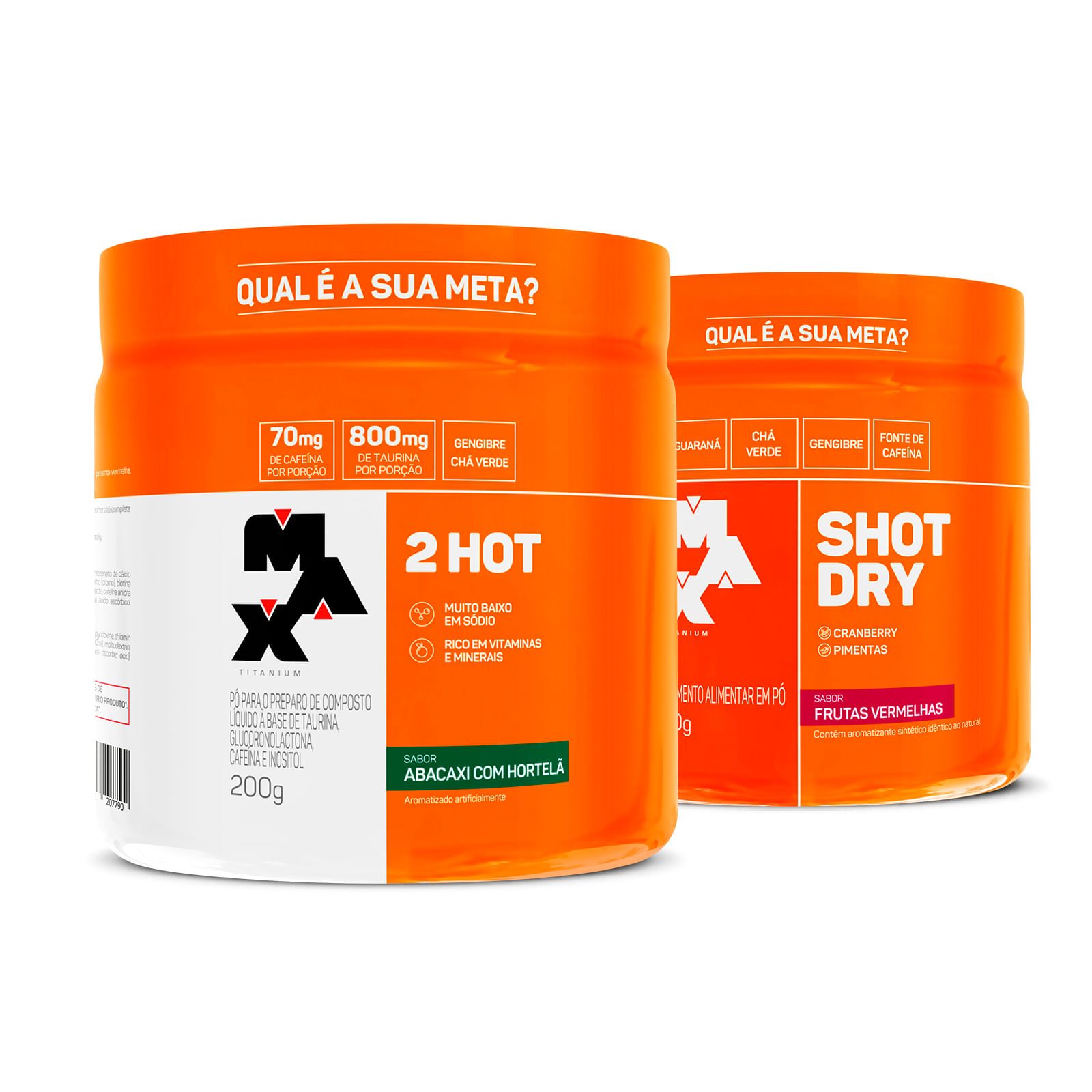 Kit Queima Calórica Extrema: Shot Dry + 2Hot Frutas Vermelhas – Abacaxi com Hortelã