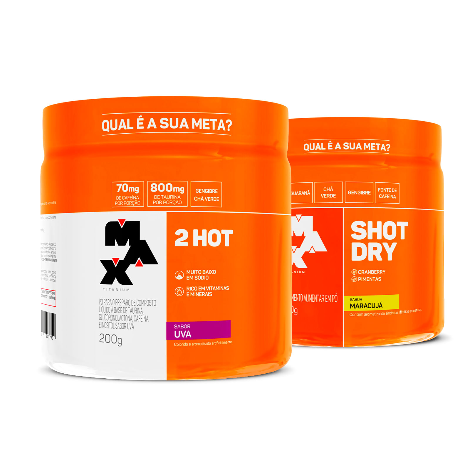 Kit Queima Calórica Extrema: Shot Dry + 2Hot Maracuja – Uva