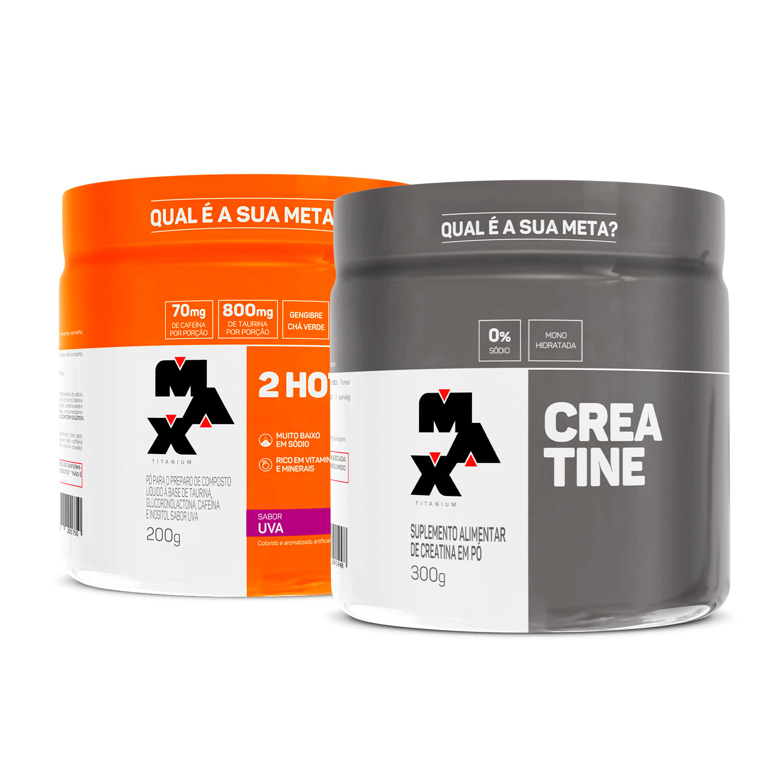 Kit Creatina 300g + 2Hot 200g Uva
