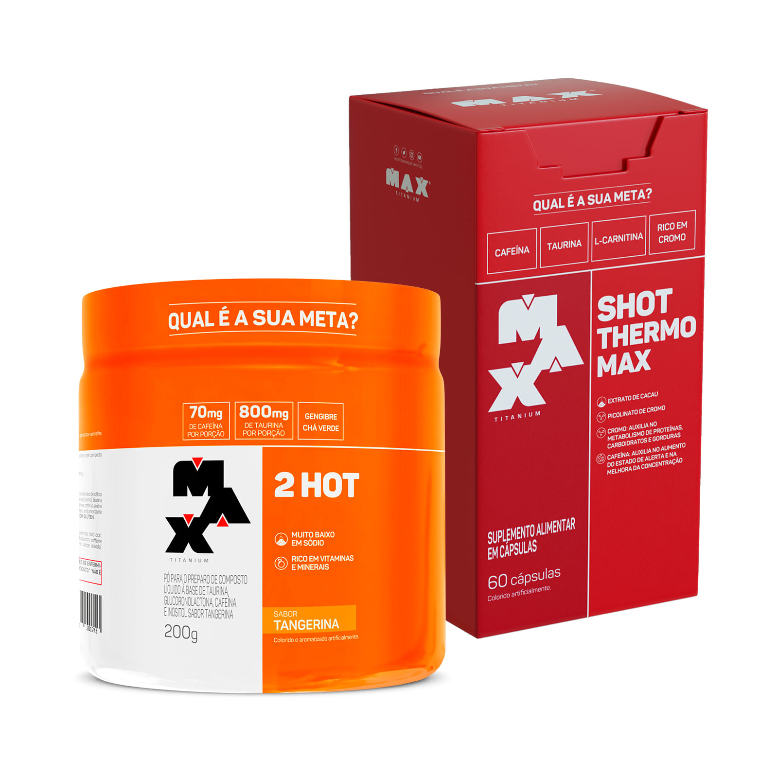 Kit Termo Pack 2Hot 200g + Shot Thermo 60 capsulas Tangerina