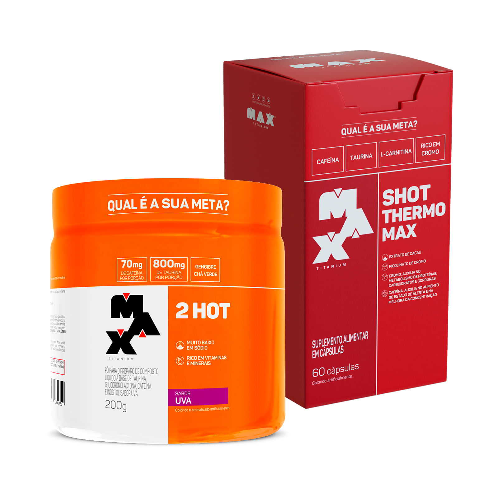 Kit Termo Pack 2Hot 200g + Shot Thermo 60 capsulas Uva