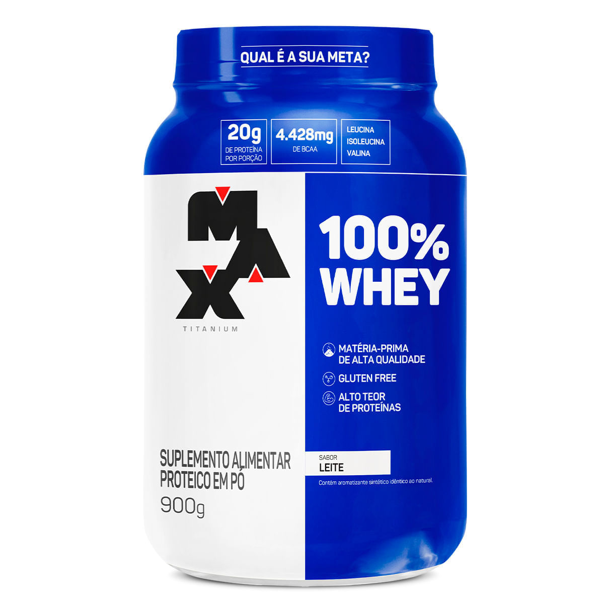 100% Whey Pote 900G Leite