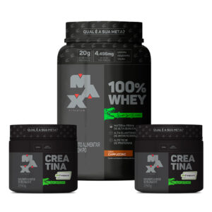 Kit Mais Garra 100% Whey Capuccino + Pack 2x Creatina Creapure