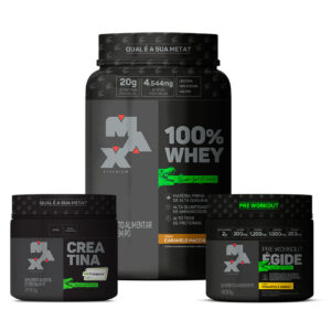 Kit Se Quiser Sim! 100% Whey Caramelo Machiatto + Creatina Creapure 250g + Égide 300g Abacaxi e Manga