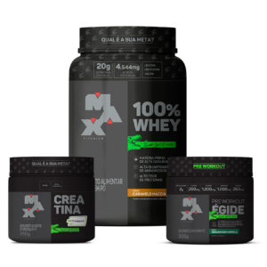 Kit Se Quiser Sim! 100% Whey Caramelo Machiatto + Creatina Creapure 250g + Égide 300g Abacaxi com Hortelã