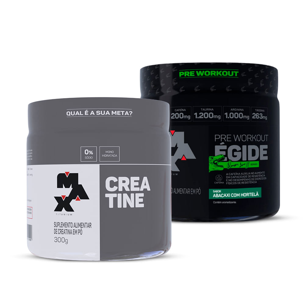 Kit Creatina 300g + Pré treino Égide 300g Abacaxi com Hortela