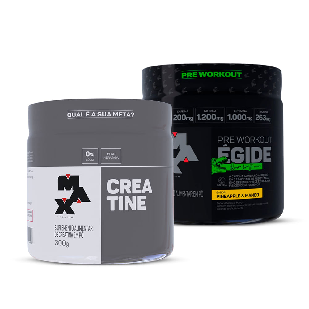 Kit Creatina 300g + Pré treino Égide 300g Abacaxi e Manga