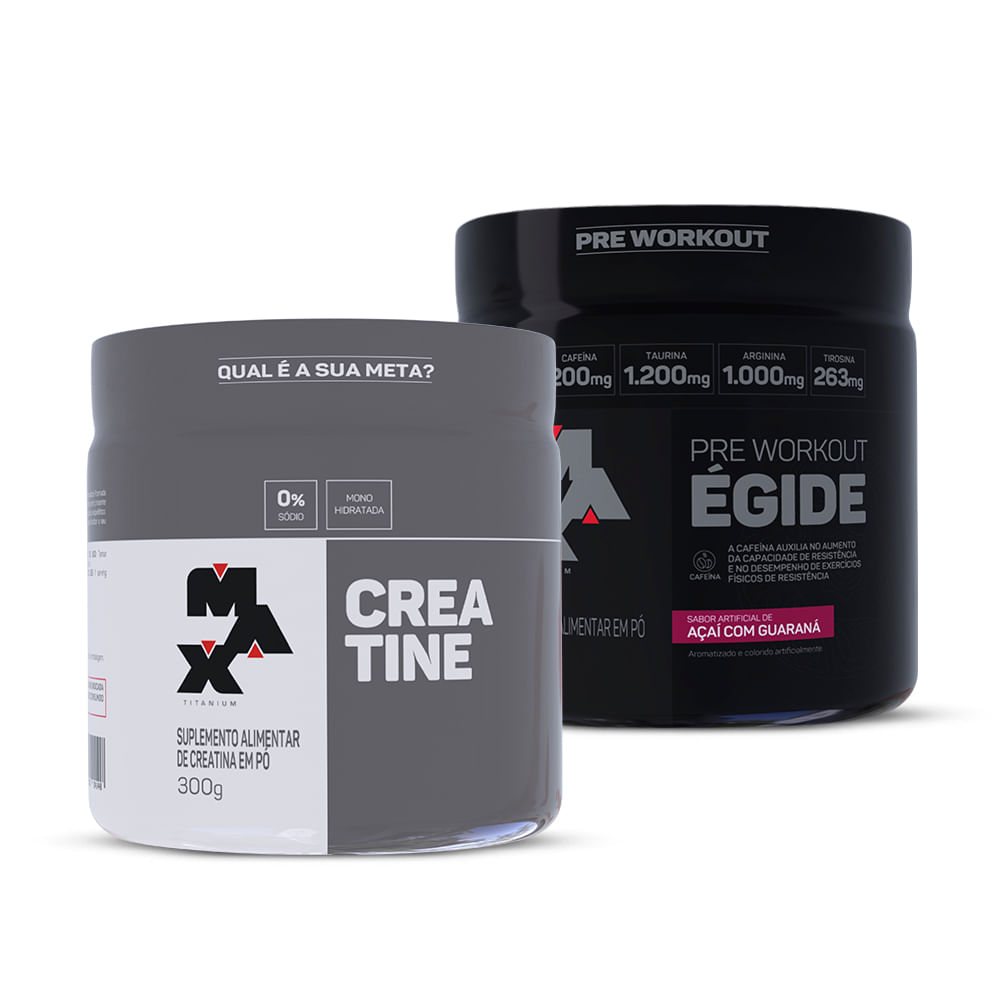 Kit Creatina 300g + Pré treino Égide 300g Açai com Guarana