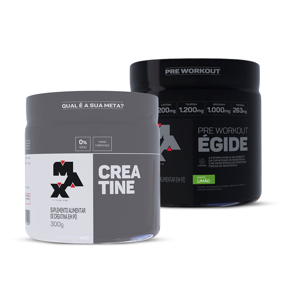Kit Creatina 300g + Pré treino Égide 300g Limão