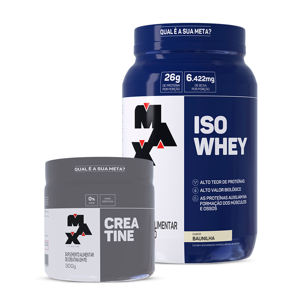 Kit Creatina 300g + Iso Whey 900g Baunilha