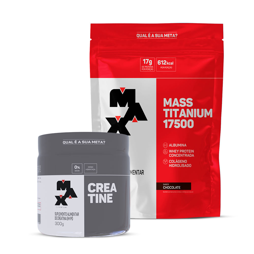 Kit Creatina 300g + Mass Titanium 3Kg Chocolate