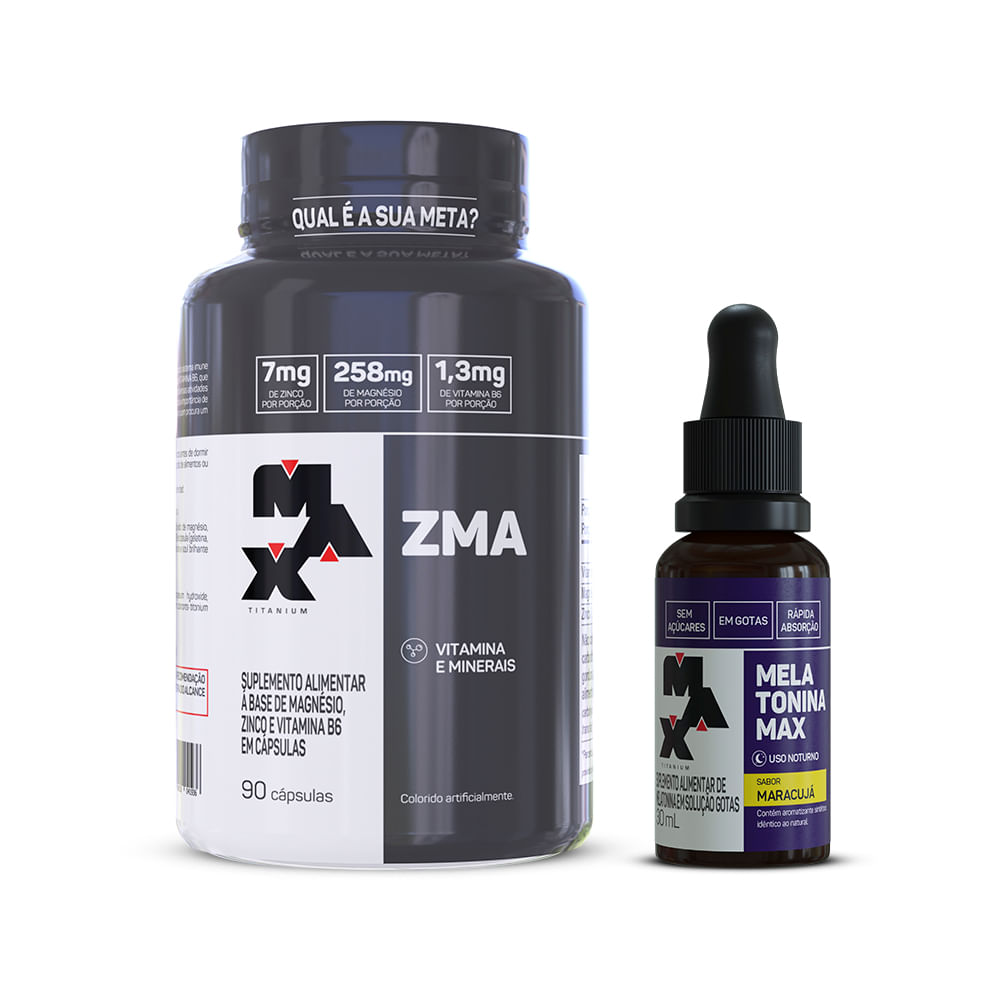 Kit Dormir Melhor Melatonina 30ml + ZMA 90 capsulas