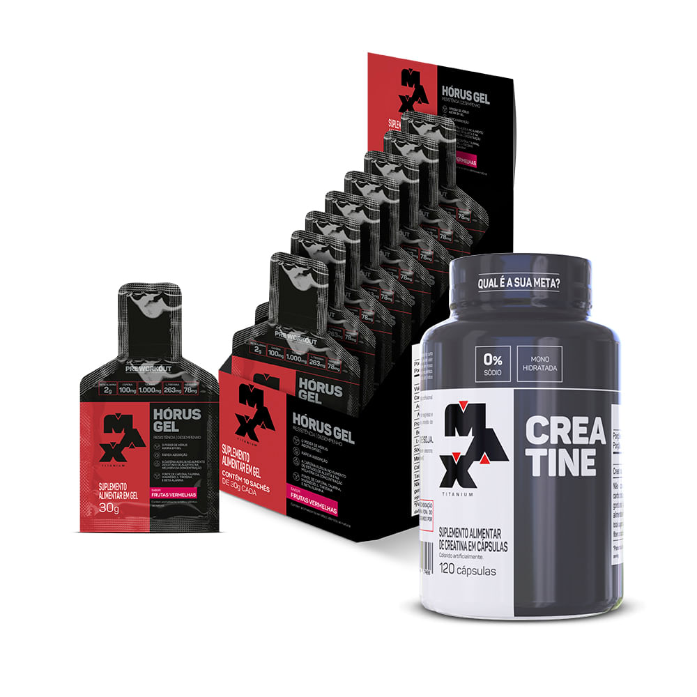 Kit G3XFC K9 Hórus Gel + Creatina 120 caps Hórus Gel Frut Verm + Creatina 120 caps