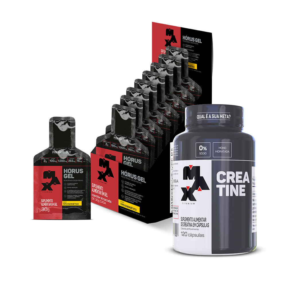 Kit G3XFC K9 Hórus Gel + Creatina 120 caps Hórus Gel Tipo Energetico + Creatina 120 caps