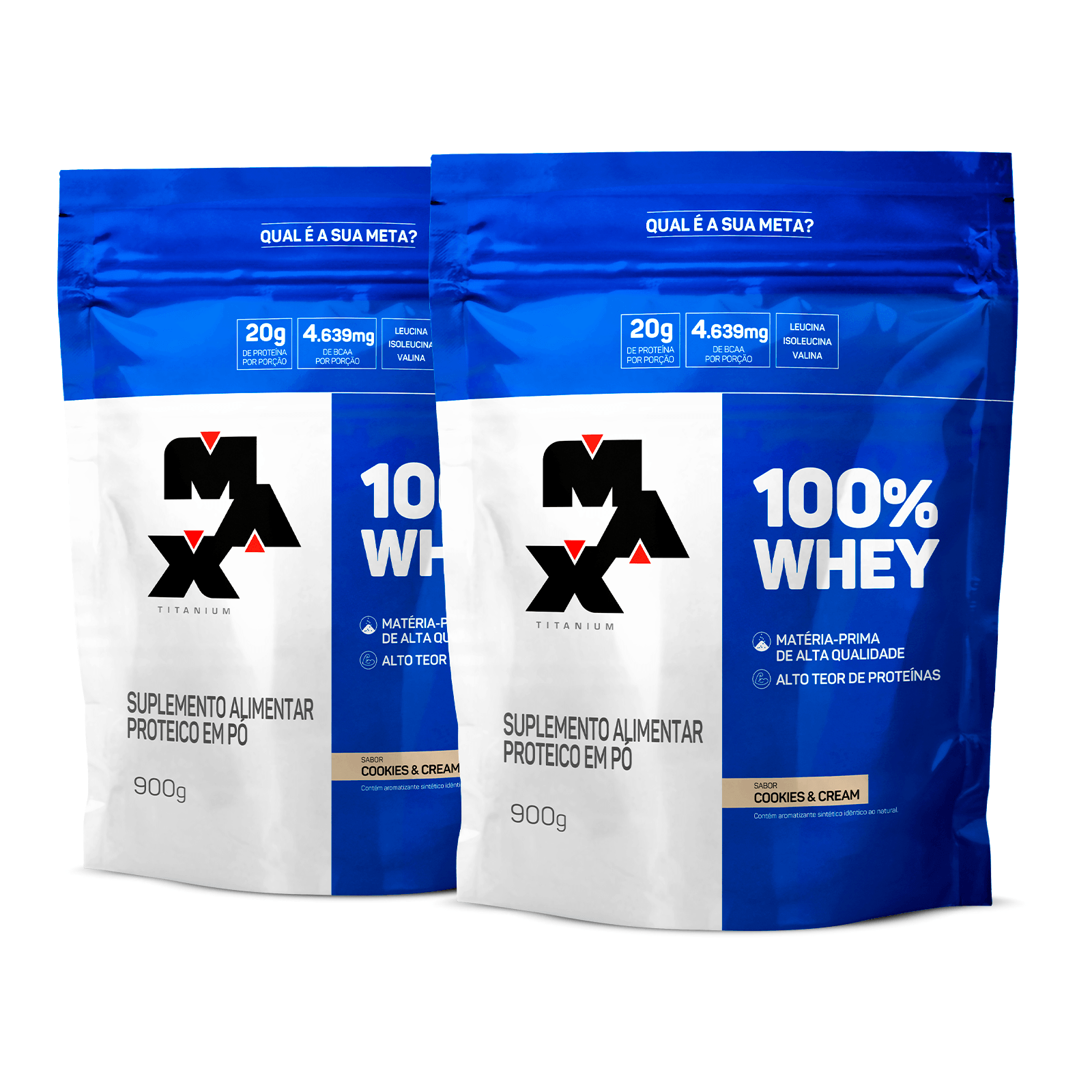 Pack 2x 100% Whey Refil 900G Cookies + Cookies