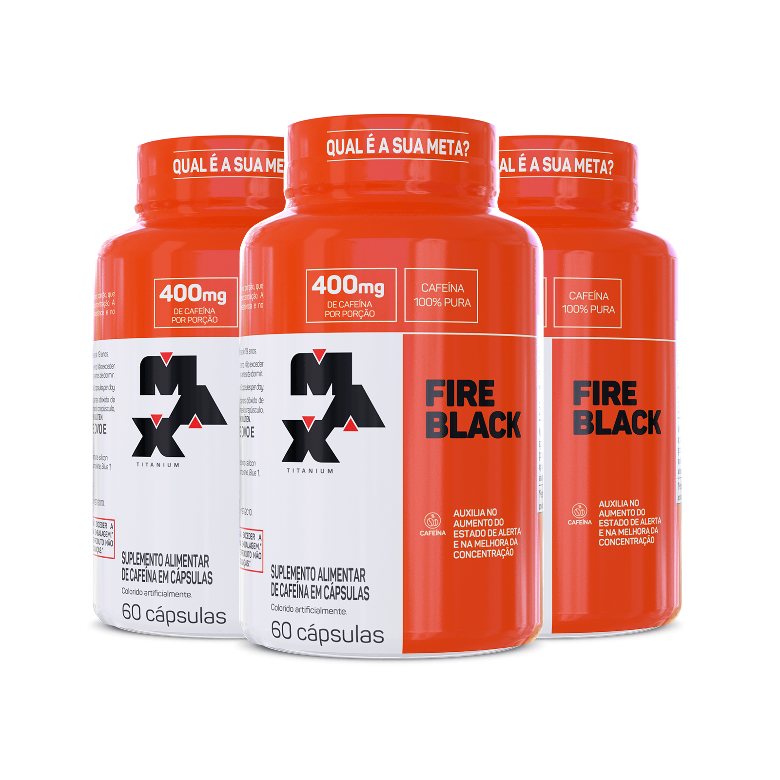 Pack 3x Termogênicos Fire Black 60 capsulas