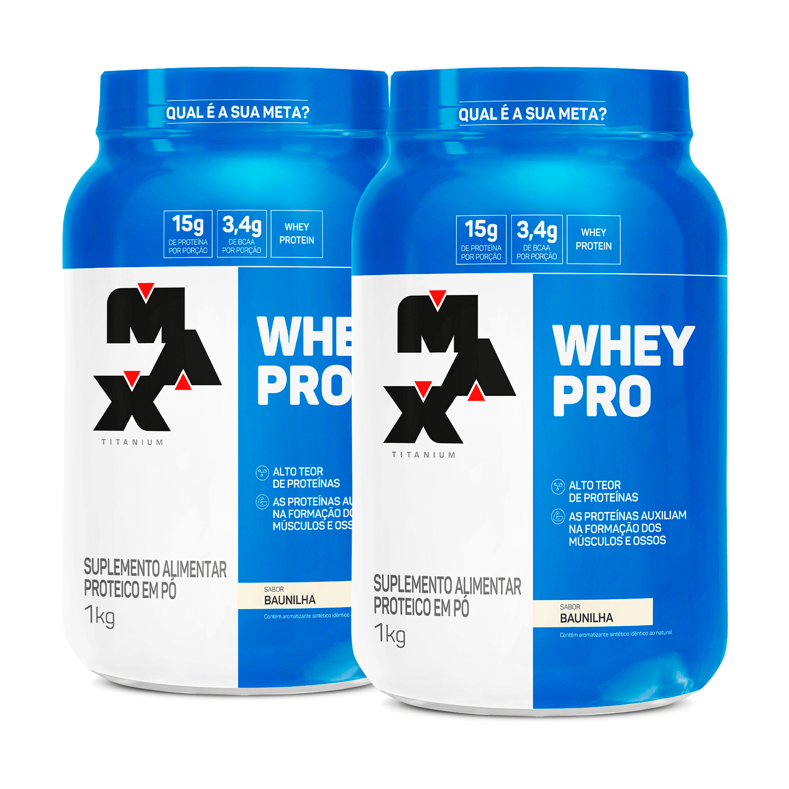 Pack 2x Whey Pro 1Kg Baunilha – Baunilha