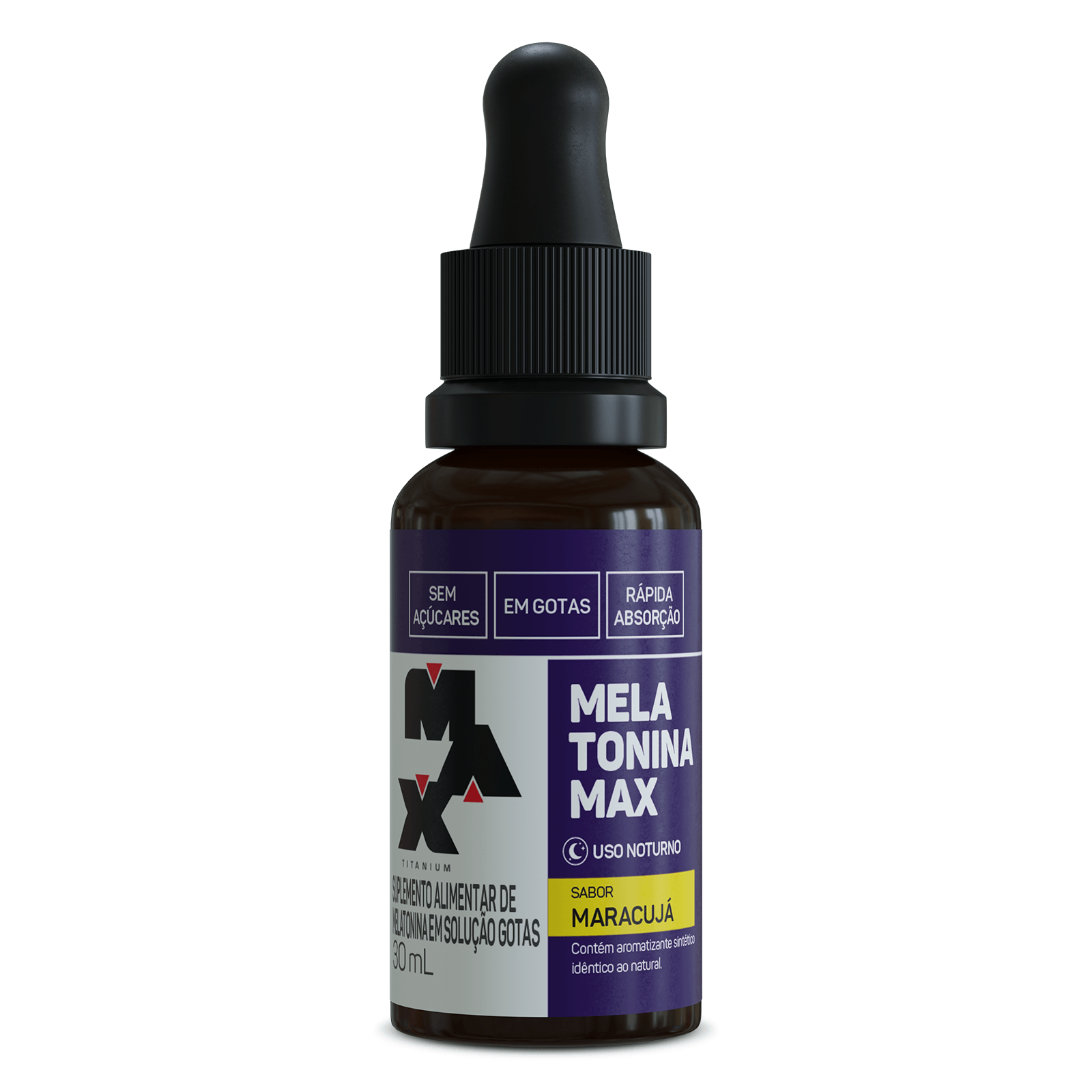 Melatonina Max Titanium em Gotas (30ml) – 21mcg Sabor Maracujá