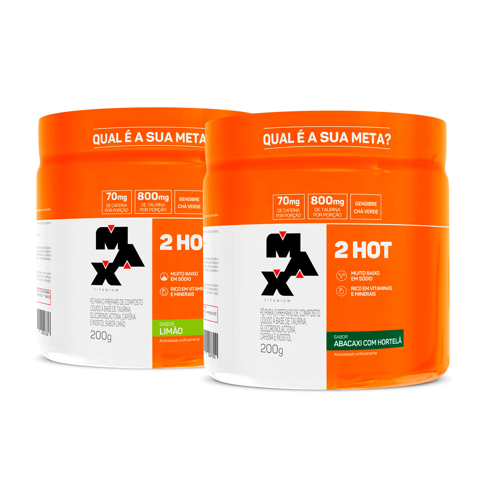Pack 2x 2Hot 200g 2Hot 200G – Abacaxi com Hortelã + 2Hot 200G – Limão