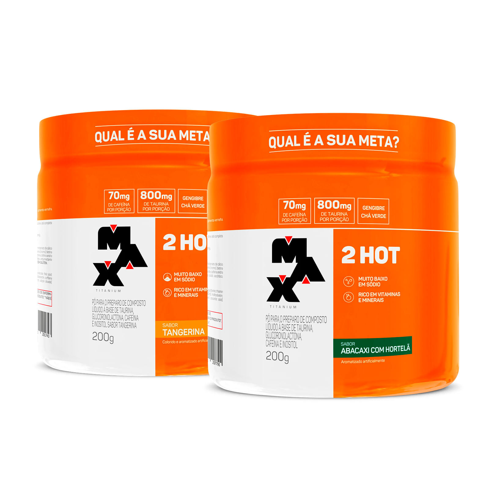 Pack 2x 2Hot 200g 2Hot 200G – Abacaxi com Hortelã + 2Hot 200G – Tangerina