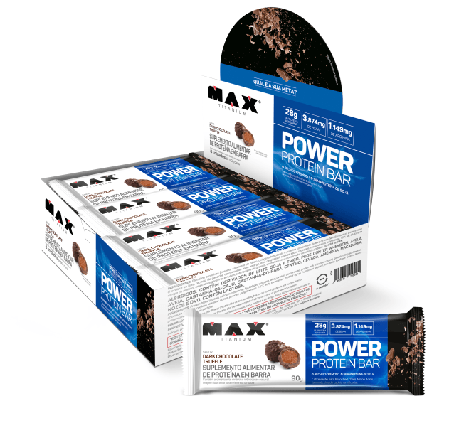 Power Protein Bar 90G Dark chocolate truffle 8 unidades