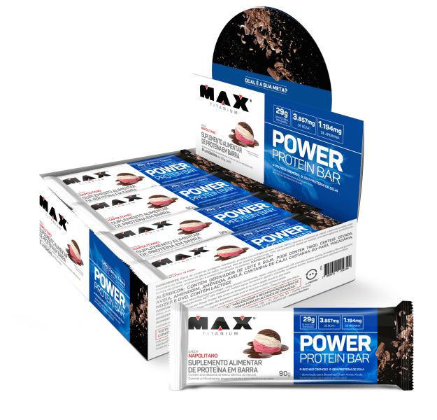 Power Protein Bar 90G Napolitano 8 unidades