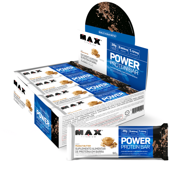 Power Protein Bar 90G Peanut butter 8 unidades