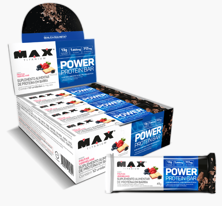 Power Protein Bar 41G Frutas Vermelhas 12 Unidades