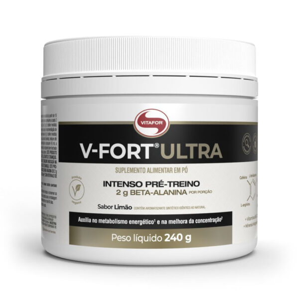 Pré-Treino Intenso Vitafor V-Fort Ultra Limão 240g