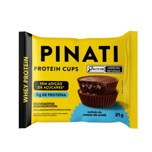 Protein Cups Pinati Chocolate Meio Amargo Recheio de Creme de Avelã 21g