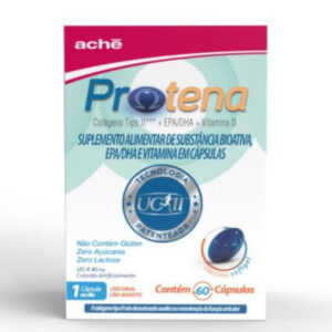 Protena Colágeno Não Hidrolisado Tipo II 40mg + Ômega 3 + Vitamina D 60 cápsulas