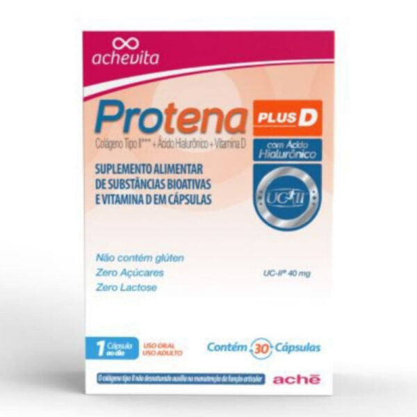 Protena Plus D Colágeno Tipo II + Ácido Hialuronico +  Vitamina D Aché 30 cápsulas