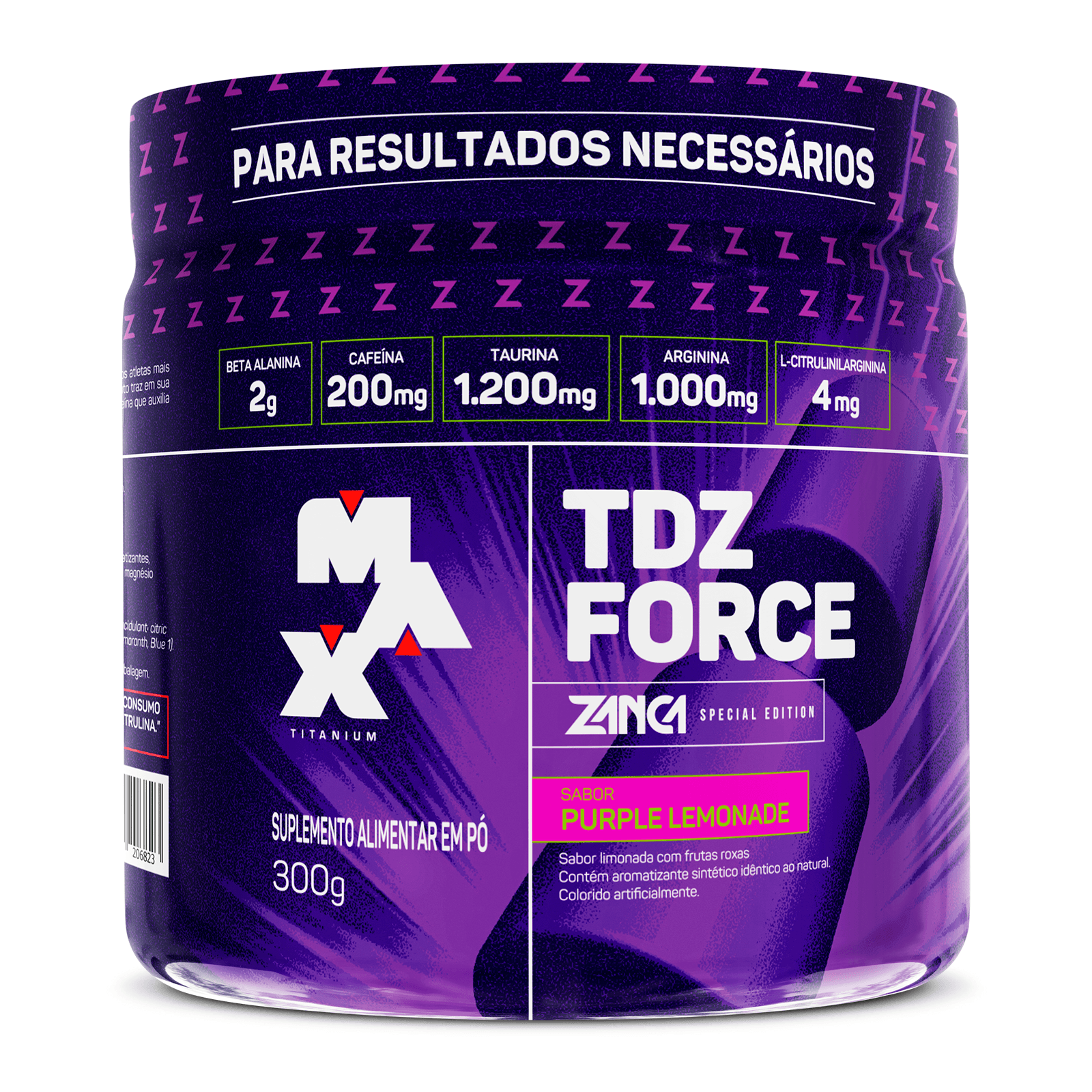 Pré treino TDZ Force Gabriel Zancanelli 300g Purple Lemonade