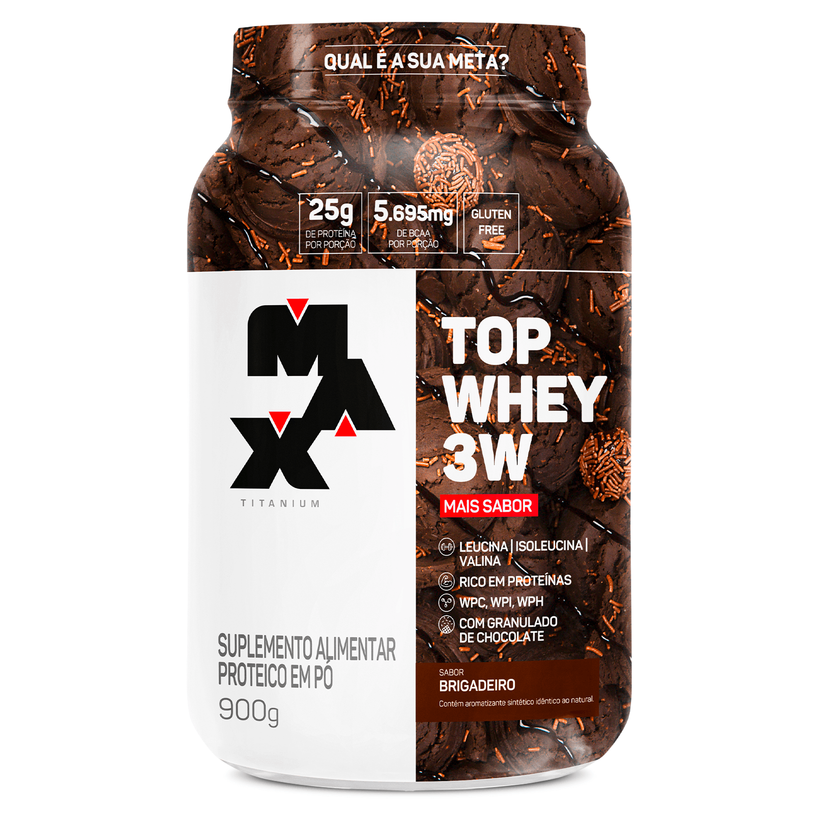 Top Whey 3W + Sabor 900G Brigadeiro