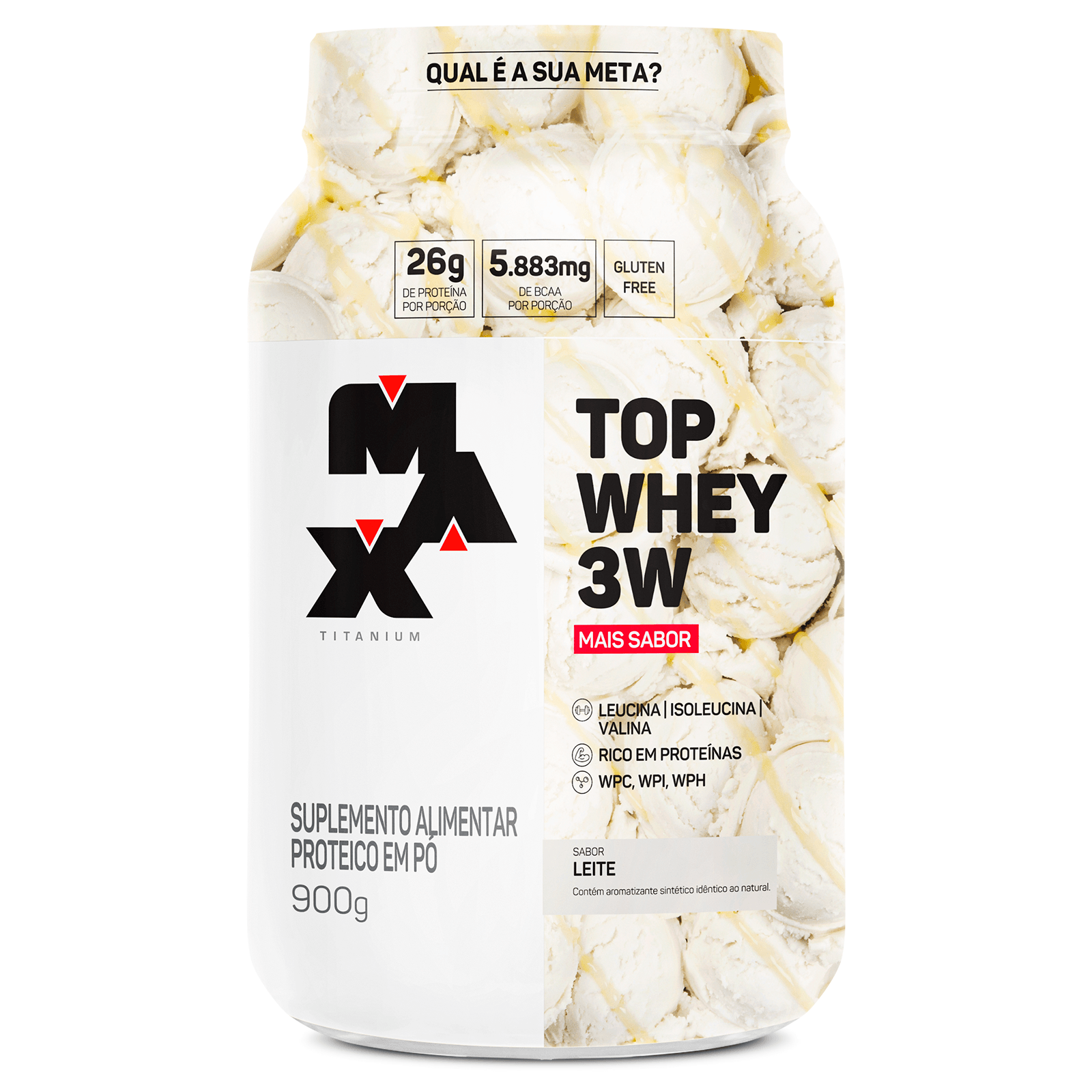 Top Whey 3W + Sabor 900G Leite